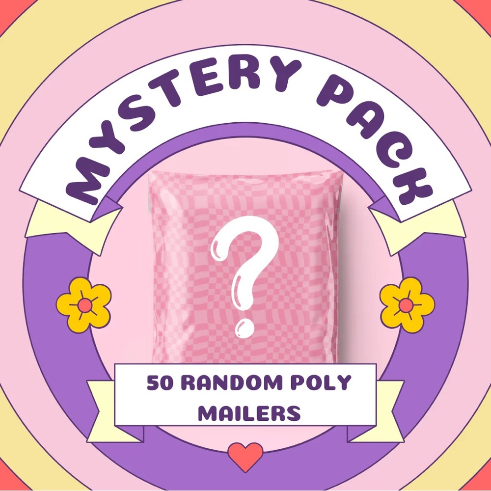 10x13 mystery poly mailers bundle of 50 plus custom stickers & more